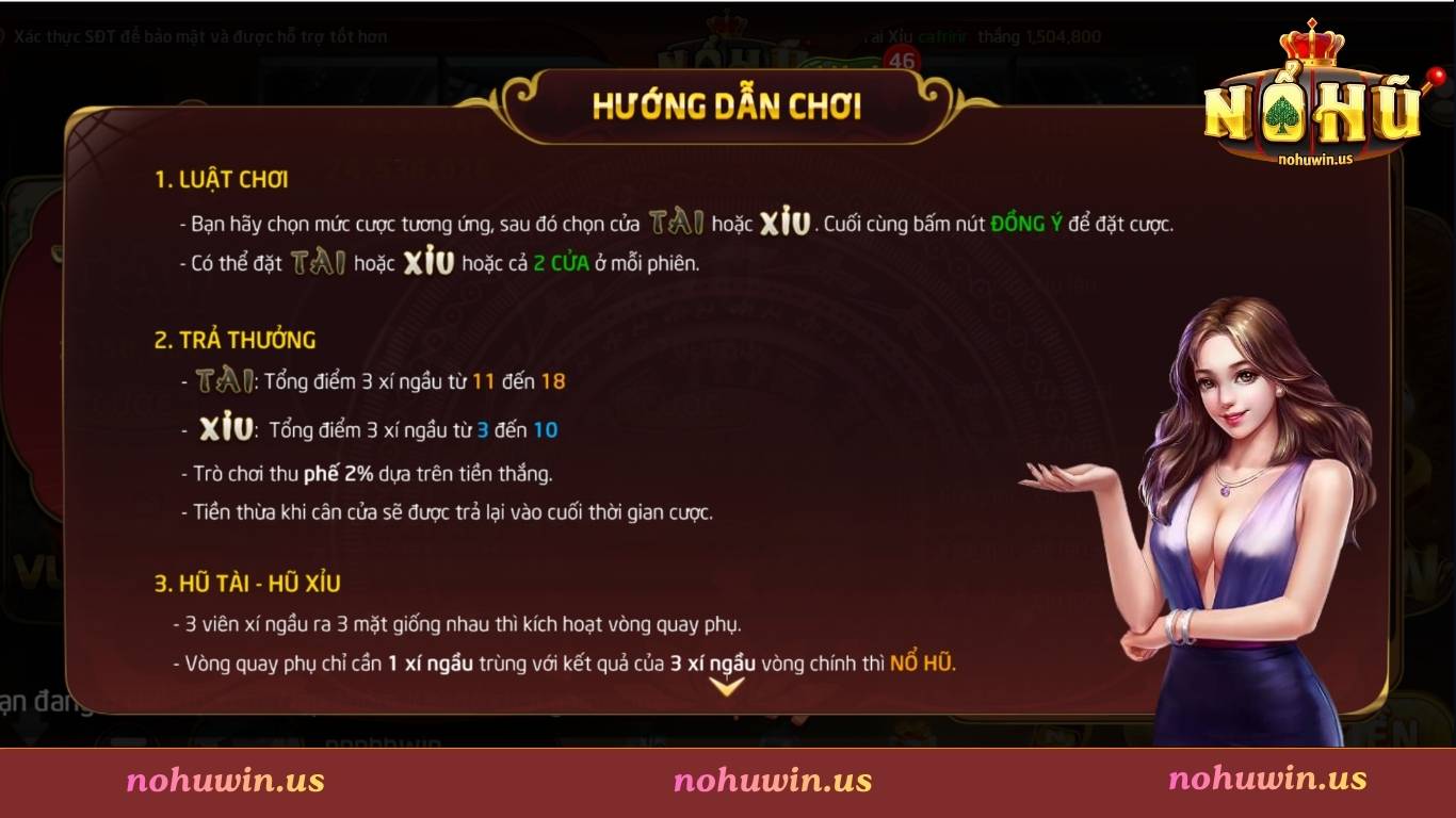 Cách chơi game tài xỉu online Nohuwin hiệu quả
