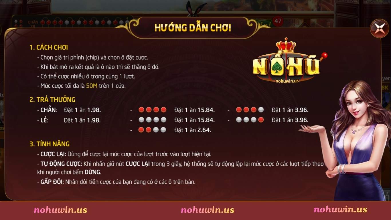 Hướng dẫn chơi xóc đĩa trực tuyến Nohuwin